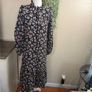 Primark Black Floral Midi Dress